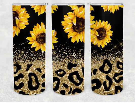 Sunflower Leopard Tumbler