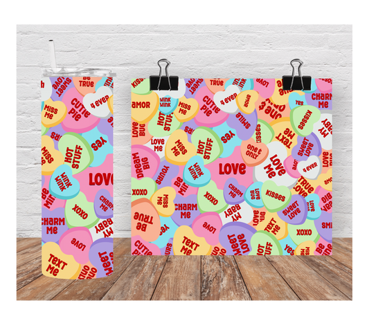 Conversation Hearts Tumbler