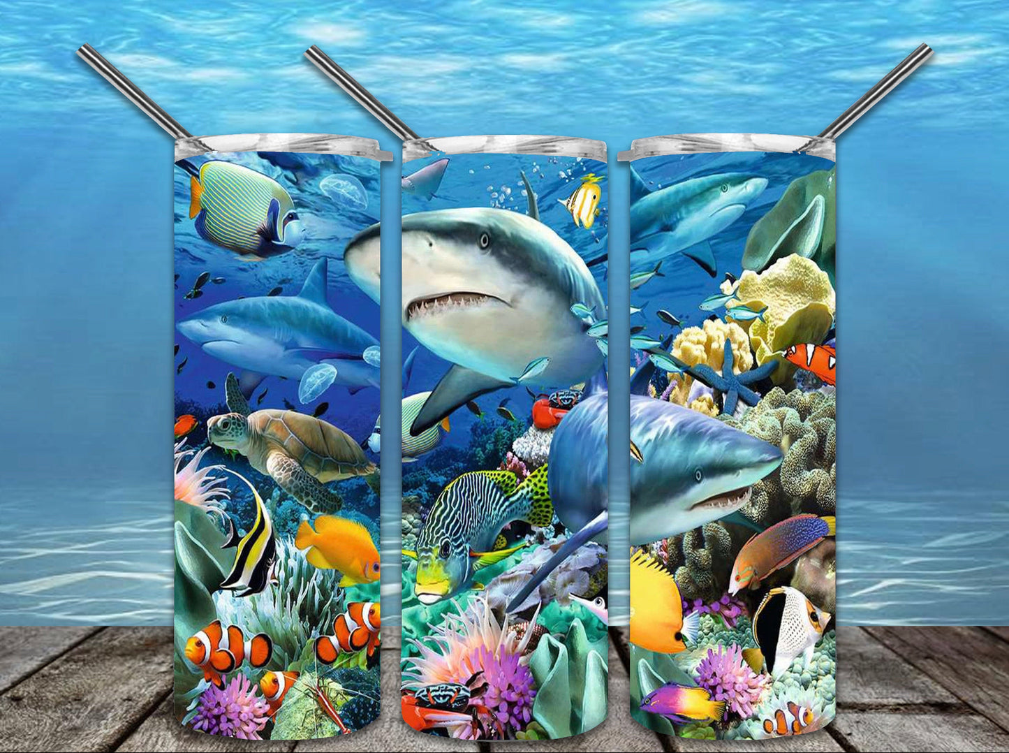 A Shark’s view Tumbler 20 oz