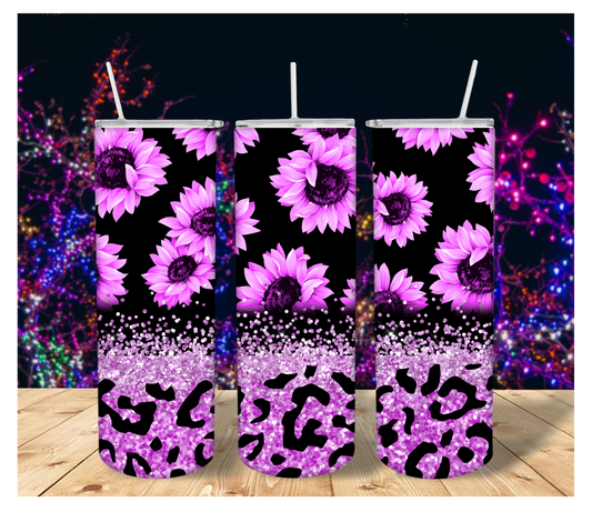 Pink Glitter Sunflowers