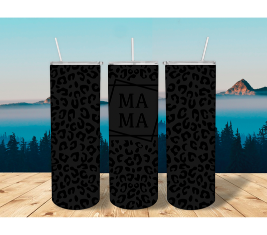 Black Leopard Mama Tumbler